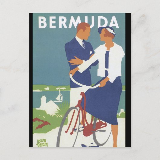 Bermuda Vintage Travel Poster Briefkaart (Voorkant)