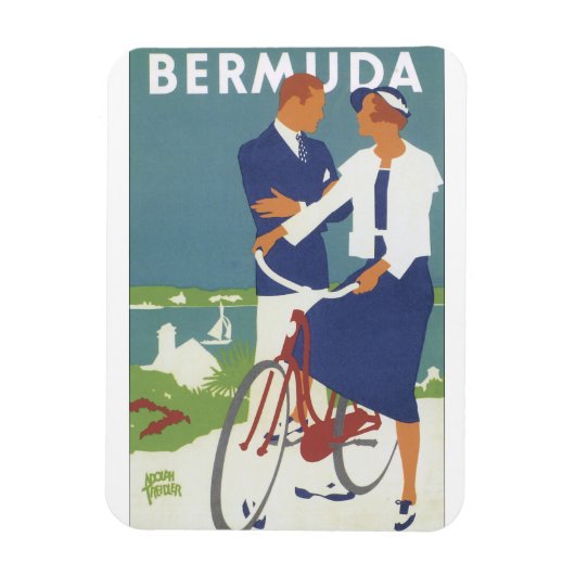 Bermuda Vintage Travel Poster Magneet (Verticaal)