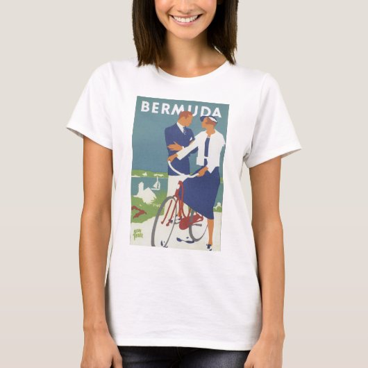 Bermuda Vintage Travel Poster T-shirt (Voorkant)