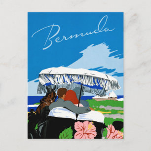 Bermuda Vintage Travel Poster teruggezet Briefkaart