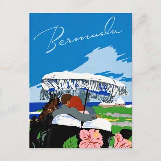 Bermuda Vintage Travel Poster teruggezet Briefkaart (Voorkant)