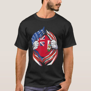 Bermuda vlag Amerikaanse trots op mijn Bermudiaans T-shirt