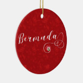 Bermuda-vlag in een hart keramisch ornament (Rechts)