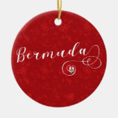 Bermuda-vlag in een hart keramisch ornament (Voorkant)