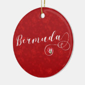 Bermuda-vlag in een hart keramisch ornament (Links)