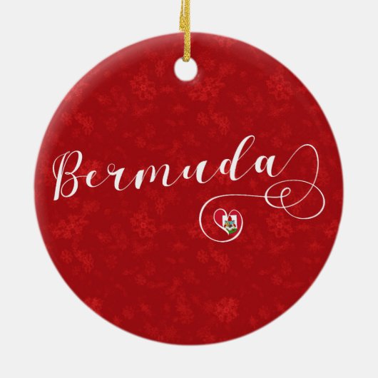 Bermuda-vlag in een hart keramisch ornament (Achterkant)