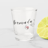 Bermuda-vlag in een hart shot glas (Voorkant)