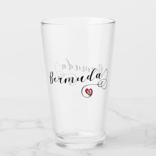 Bermuda - vlag in het hart glas (Achterkant)