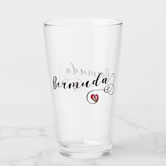 Bermuda - vlag in het hart glas (Voorkant)