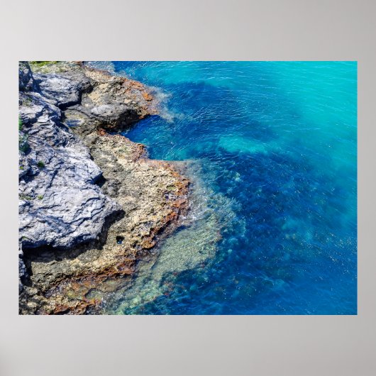 Bermuda Waters & Rocky Shoreline Poster Print (Voorkant)