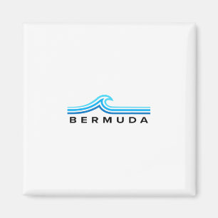 Bermuda Waves Vintage Heren Dames Meisjes Jongens Magneet