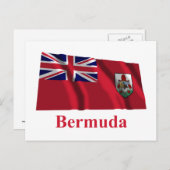 Bermuda Waving Flag met naam Briefkaart (Voorkant / Achterkant)