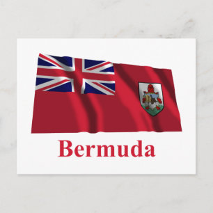 Bermuda Waving Flag met naam Briefkaart