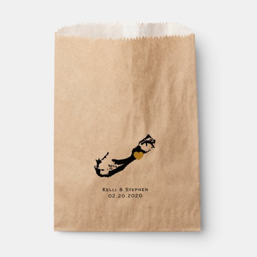 Bermuda Wedding Favor Treat Sacks, cadeautassen Bedankzakje (Voorkant)