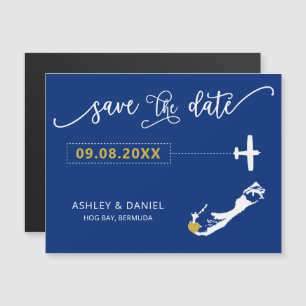 Bermuda Wedding Save the Date Kaart, Kaart Magnetische Uitnodiging