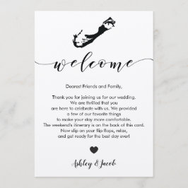 Bermuda Wedding Welcome Letter & Itinerary Card Programmakaart