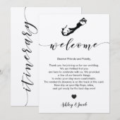 Bermuda Wedding Welcome Letter & Itinerary Card Programmakaart (Voorkant / Achterkant)