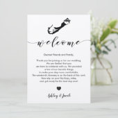 Bermuda Wedding Welcome Letter & Itinerary Card Programmakaart (Staand voorkant)