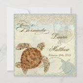 Bermuda Zee Turtle Modern Coastal Ocean Beach Kaart (Achterkant)