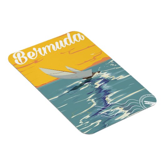 Bermuda Zeilen vintage reisposter Magneet (Rechterzijde)