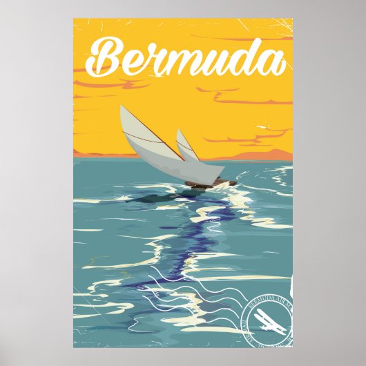 Bermuda zeilen vintage reisposter poster (Voorkant)