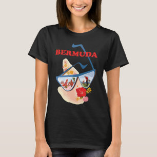 Bermuda zonnebril strand blauw reizen t-shirt