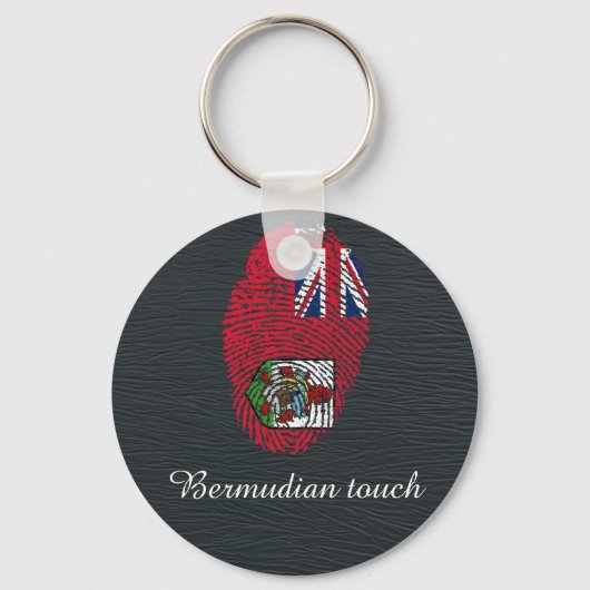 Bermudaanse aanraak vingerafdruk vlag sleutelhanger (Voorkant)