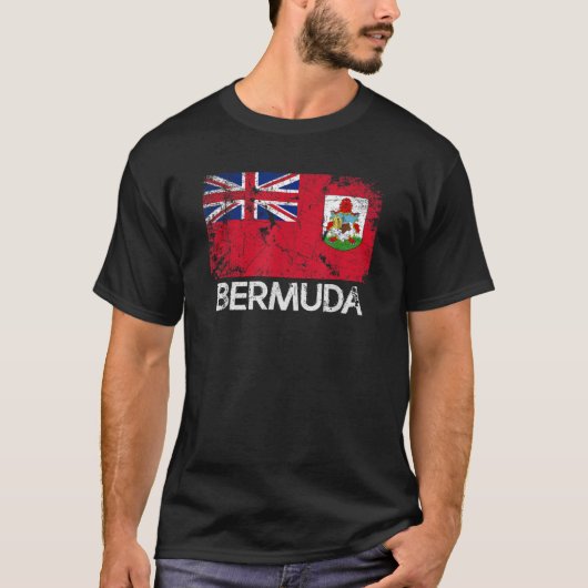Bermudaanse vlag T Shirt Vintage gemaakt in Bermud (Voorkant)