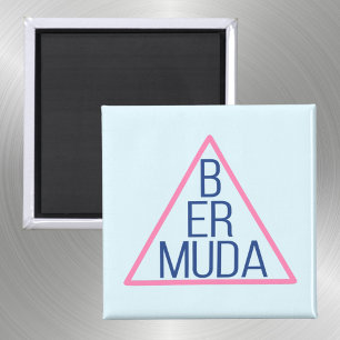 Bermudadriehoek met moderne tekst binnenin magneet
