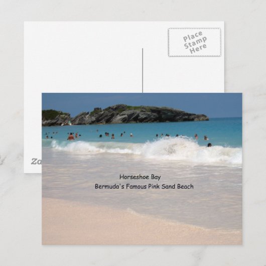Bermuda's roze zandstrand briefkaart (Voorkant / Achterkant)