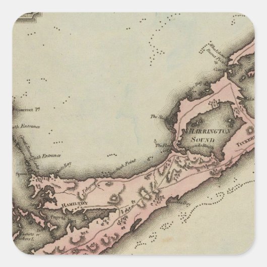 Bermudas Vierkante Sticker (Voorkant)