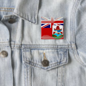 Bermudiaanse glanzende vlag vierkante button 5,1 cm (In situ)