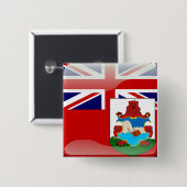 Bermudiaanse glanzende vlag vierkante button 5,1 cm (Voorkant /achterkant)