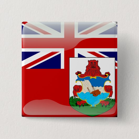 Bermudiaanse glanzende vlag vierkante button 5,1 cm (Voorkant)