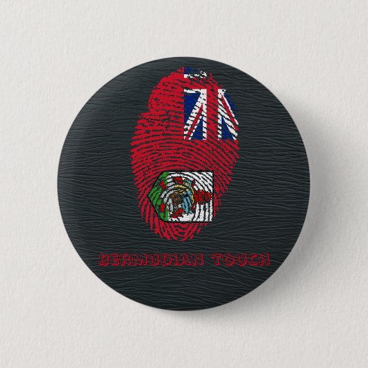 Bermudian touch vingerafdrukvlag ronde button 5,7 cm (Voorkant)