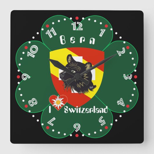 Bern Berna Schweiz Suisse Svizra Uhr Vierkante Klok (Voorkant)