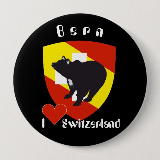 Bern Berna Schweiz Suisse Svizzera Svizra Ronde Button 4,0 Cm (Voorkant)