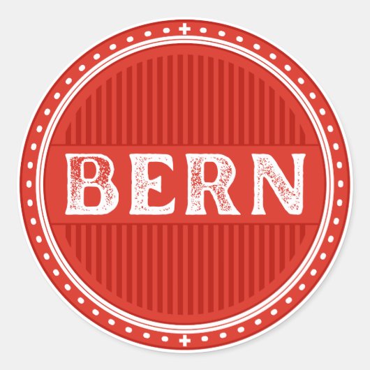Bern City Pride Emblem – Swiss Identity Ronde Sticker (Voorkant)