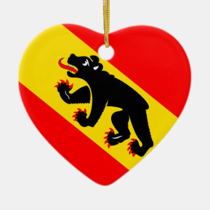 Bern Flag Heart Keramisch Ornament