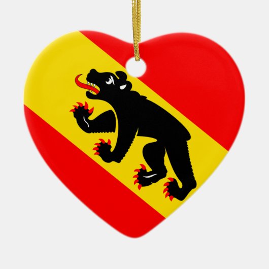 Bern Flag Heart Keramisch Ornament (Voorkant)