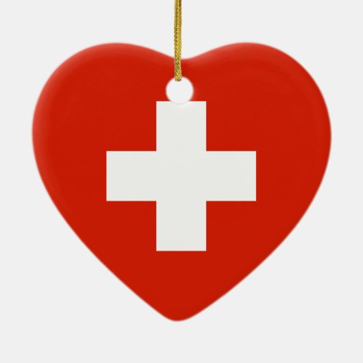 Bern Flag Heart Keramisch Ornament (Achterkant)