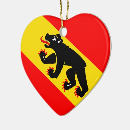 Bern Flag Heart Keramisch Ornament (Links)