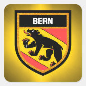 Bern Flag Vierkante Sticker (Voorkant)