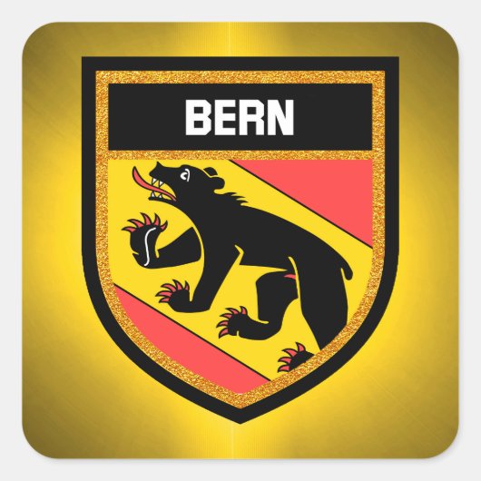 Bern Flag Vierkante Sticker (Voorkant)