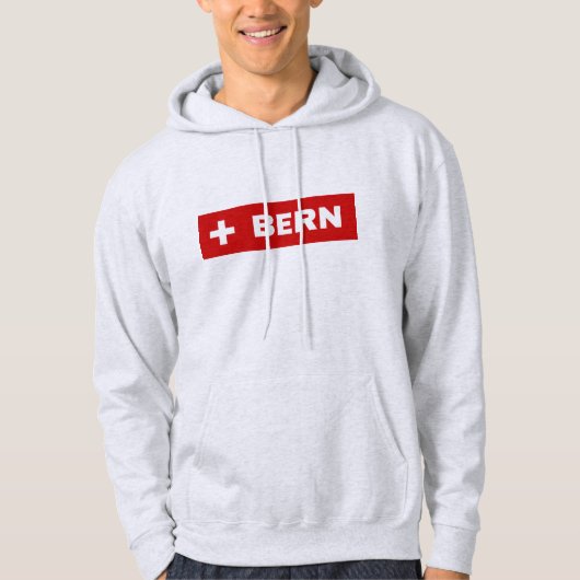 Bern in Swiss Flag Colors Hoodie (Voorkant)