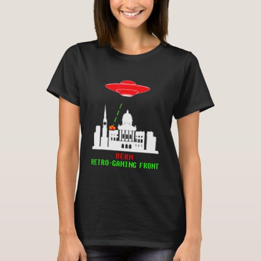 Bern Invasion Retro Gaming met Ufo T-shirt (Voorkant)