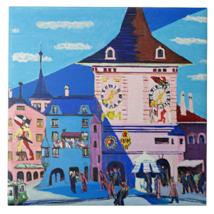 Bern met Belltower van Ernst Ludwig Kirchner Tegeltje