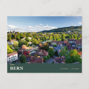 Bern oude binnenstad boven Ansichtkaart van de Aar Briefkaart