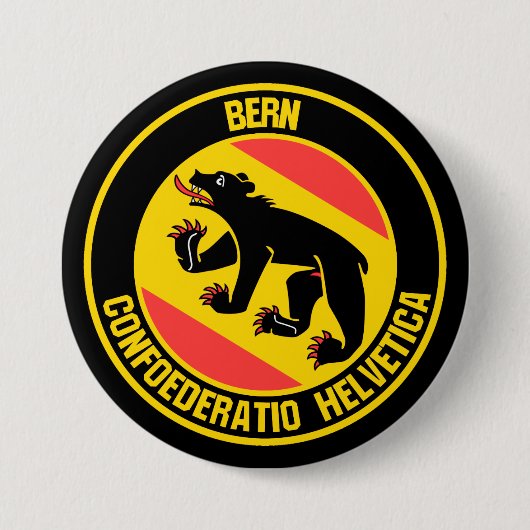 Bern Round Emblem Ronde Button 7,6 Cm (Voorkant)