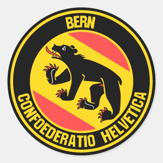 Bern Round Emblem Ronde Sticker (Voorkant)